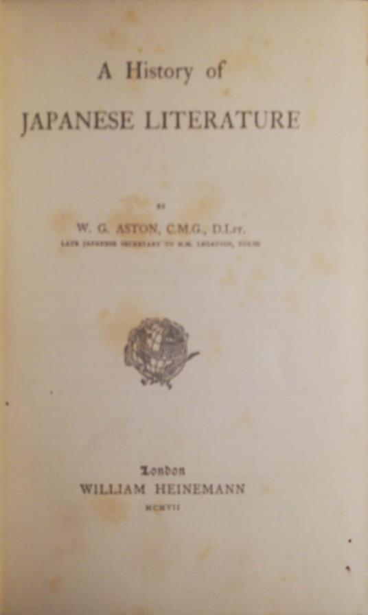 A history of Japanese Literature - copertina