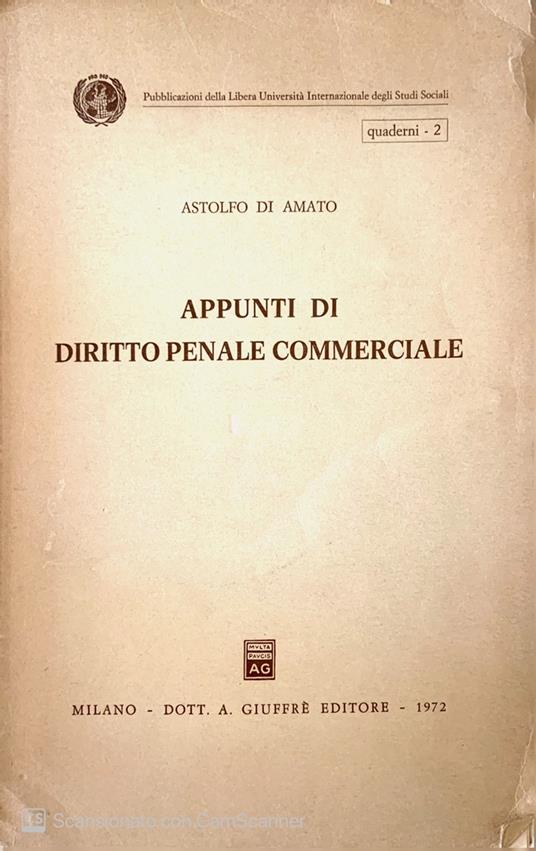 Appunti di diritto penale commerciale - Astolfo Di Amato - copertina
