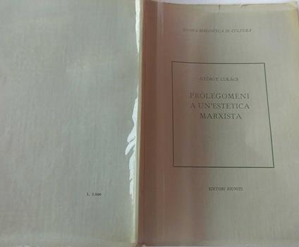 Prolegomeni a un'estetica marxista - György Lukács - copertina