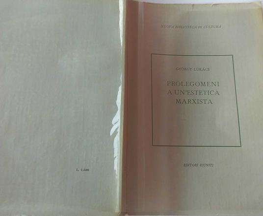 Prolegomeni a un'estetica marxista - György Lukács - copertina