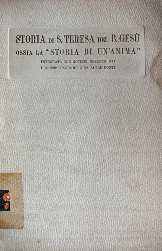 Storia di S. Teresa del Bambino Gesù - copertina