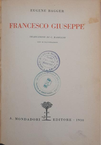Francesco Giuseppe - Eugene Bagger - copertina
