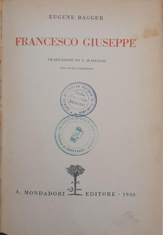 Francesco Giuseppe - Eugene Bagger - copertina