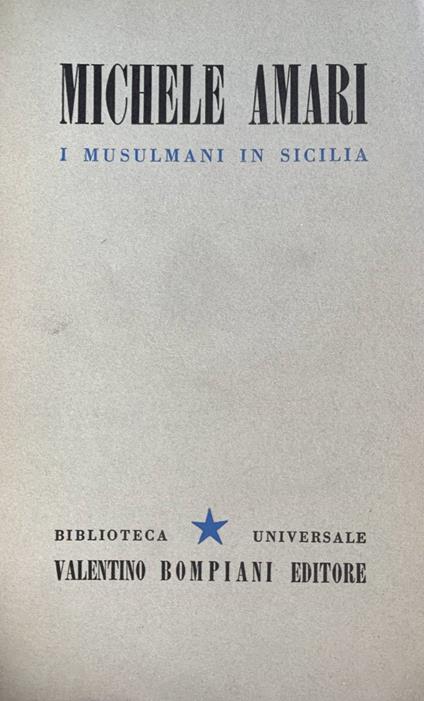 I Musulmani in Sicilia - Michele Amari - copertina