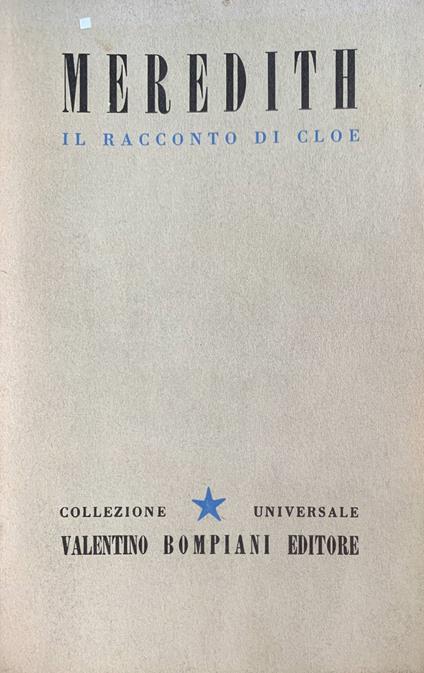 Il racconto di Cloe - George Meredith - copertina