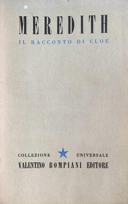 Il racconto di Cloe - George Meredith - copertina