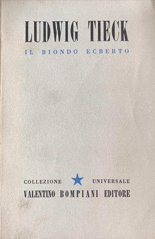 Il biondo Ecberto - Ludwig Tieck - copertina