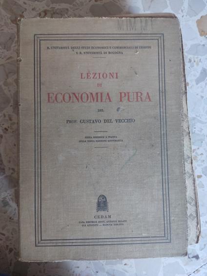 Lezioni di economia pura - Gustavo Del Vecchio - copertina
