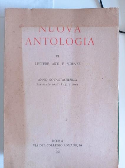 Nuova antologia di lettere, arti e scienze - copertina