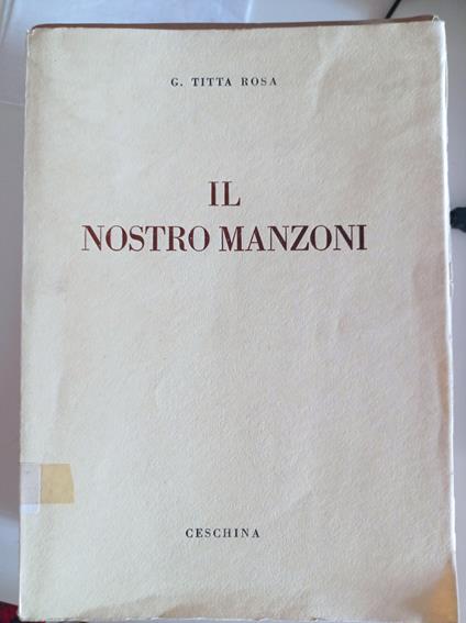 Il nostro Manzoni - Giovanni Titta Rosa - copertina