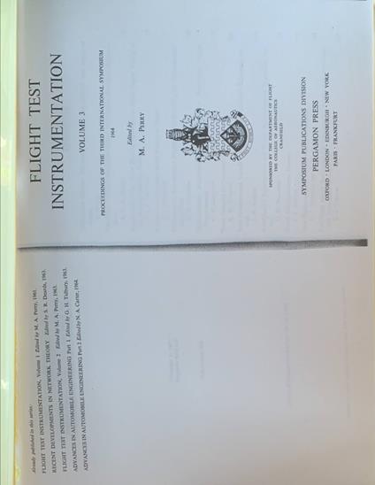 Flight test instrumentation. Volume 3 - copertina