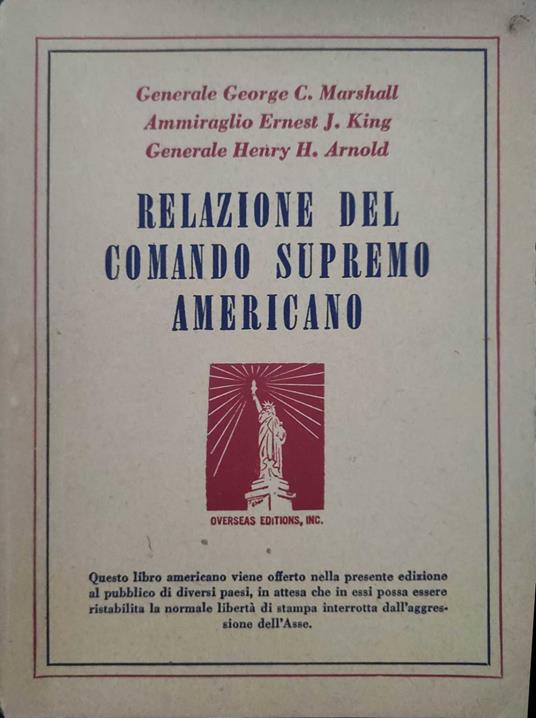 Relazione del comando supremo Americano - copertina
