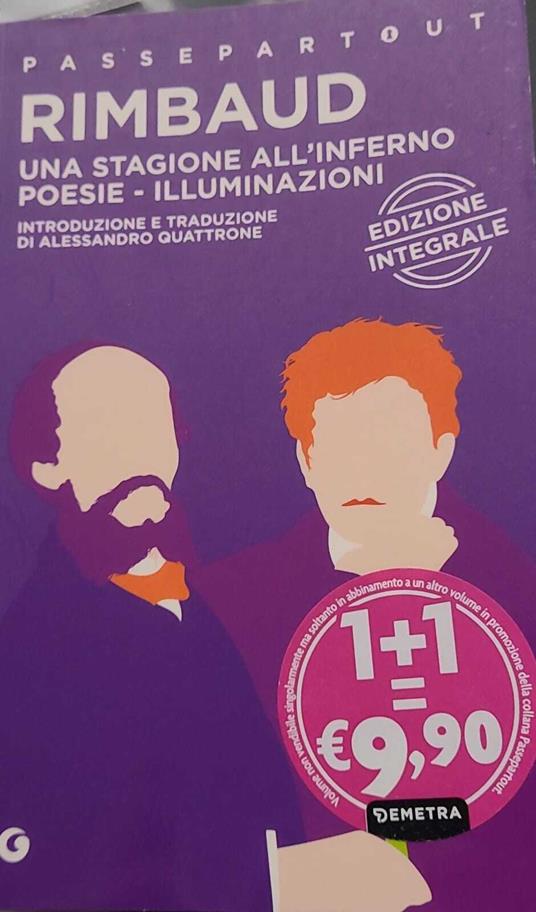 Una stagione all'inferno - poesie - illuminazioni - Arthur Rimbaud - copertina