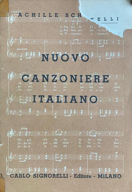 Nuovo canzoniere italiano - Achille Schinelli - copertina