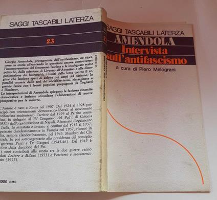 Intervista sull'antifascismo - Giorgio Amendola - copertina