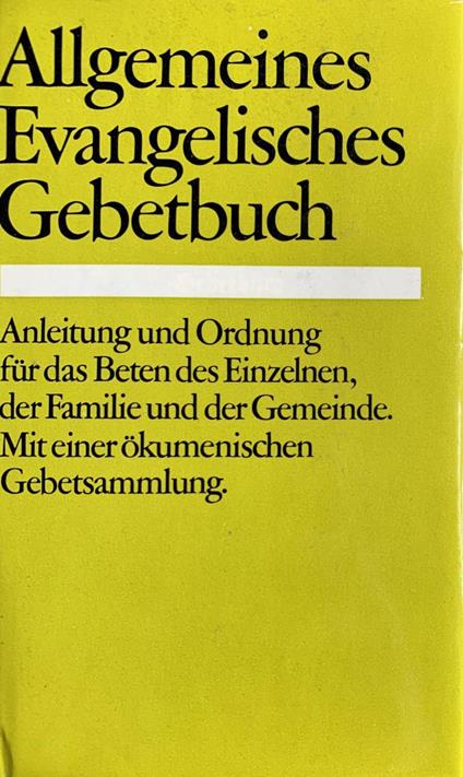 Allgemeines Evangelisches Gebetbuch - copertina