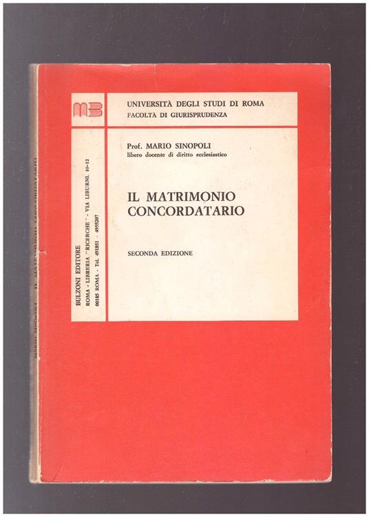 Il Matrimonio Concordatario - copertina