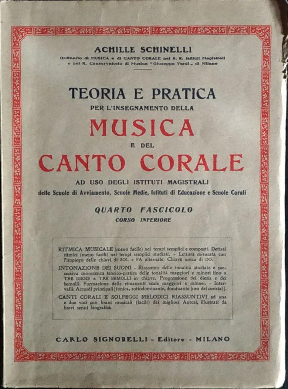 Teoria e pratica per l'insegnamento della musica e del canto corale