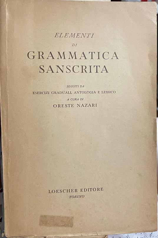 elementi di grammatica sanscritta - copertina
