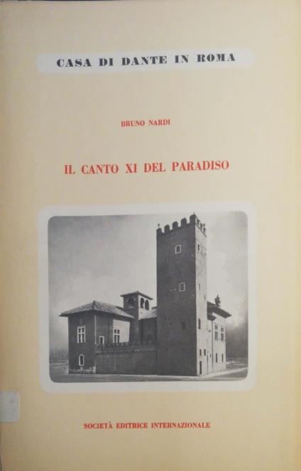 Il canto XI del Paradiso - Bruno Nardi - copertina