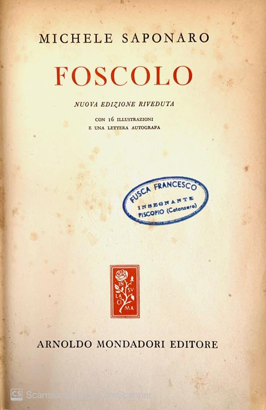 Foscolo - Michele Saponaro - copertina