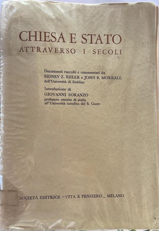 Chiesa e Stato attraverso i secoli - copertina