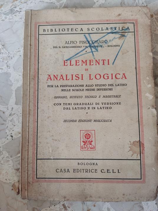 Elementi di analisi logica - Alfio Finocchiaro - copertina