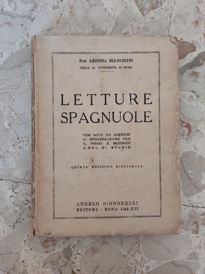 Letture spagnole - Leonida Biancolini - copertina
