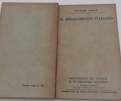 Il rinascimento italiano - Eugenio Garin - copertina
