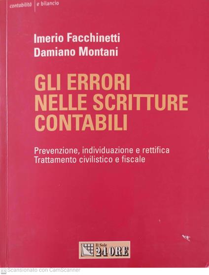 Gli errori nelle scritture contabili - copertina
