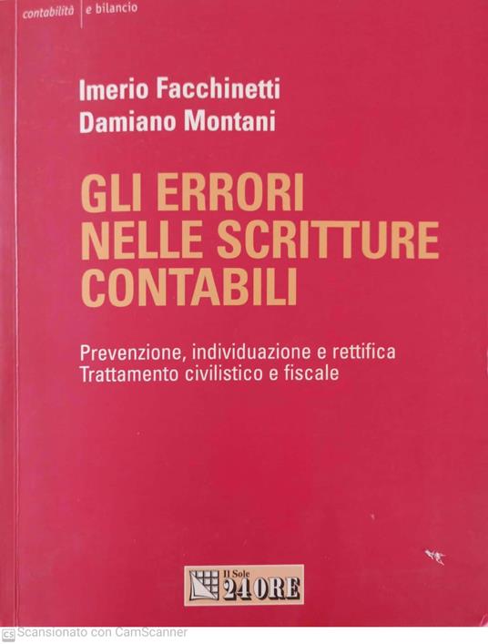 Gli errori nelle scritture contabili - copertina