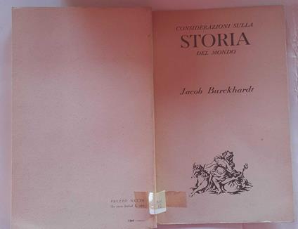 Considerazioni sulla storia del mondo - Jacob Burckhardt - copertina