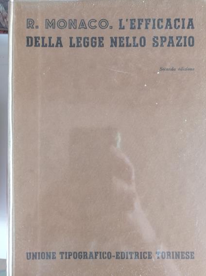 L' efficacia della legge nello spazio - R. Monaco - copertina