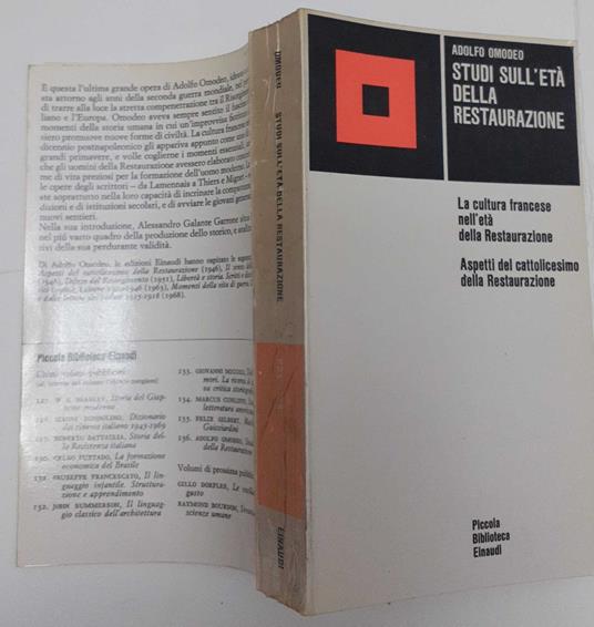 Studi sull'età della restaurazione - Adolfo Omodeo - copertina