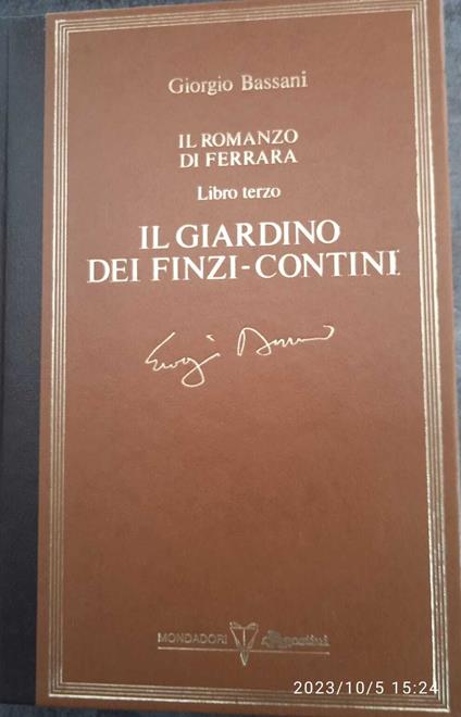 Il giardino dei finzi-contini - Giorgio Bassani - copertina