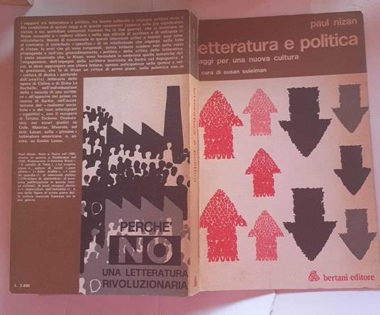Letteratura e politica saggi per una nuova cultura - Paul Nizan - copertina