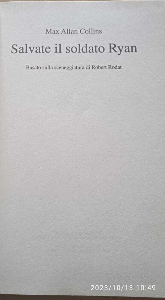 Salvate il soldato Ryan - Max Collins - copertina