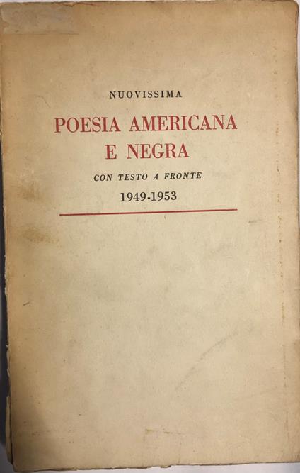 Nuovissima Poesia Americana e Negra 1949-1953 - Carlo Izzo - copertina