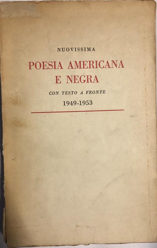 Nuovissima Poesia Americana e Negra 1949-1953 - Carlo Izzo - copertina