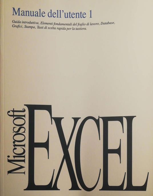 Microsoft Excel, Manuale dell'utente 1 - copertina