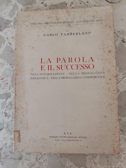La parola e il successo - Carlo Tamberlani - copertina
