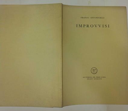 Improvvisi - Franco Antonicelli - copertina