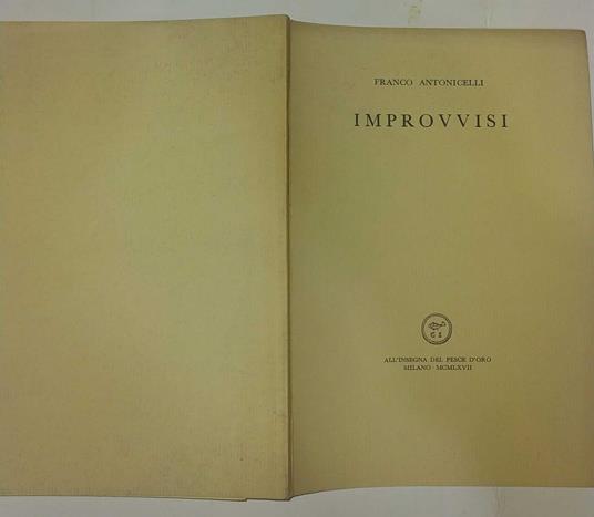 Improvvisi - Franco Antonicelli - copertina