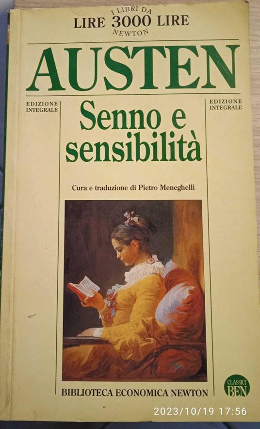 Senno e sensiblità - Jane Austen - copertina