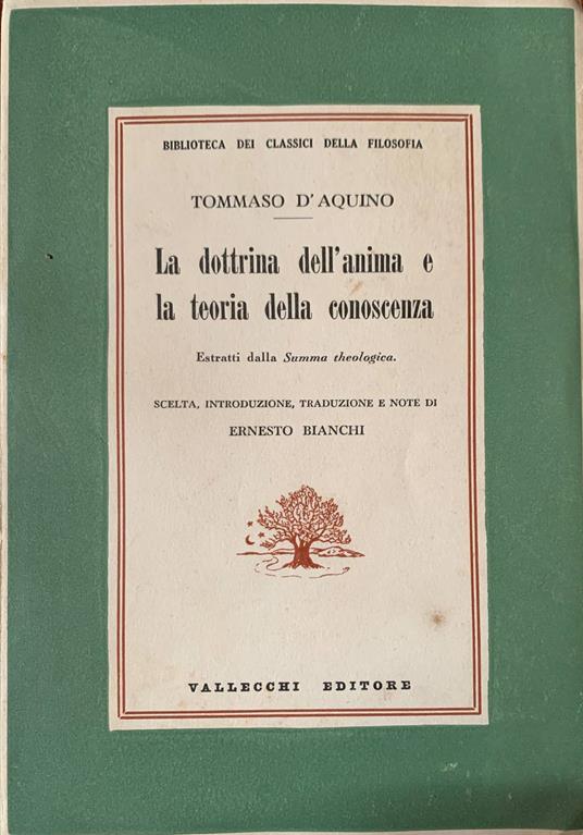 La dottrina dell'anima e la teoria della conoscenza - Tommaso d'Aquino (san) - copertina