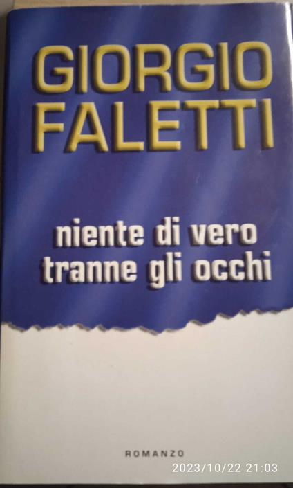 Niente di vero tranne gli occhi - Giorgio Faletti - copertina