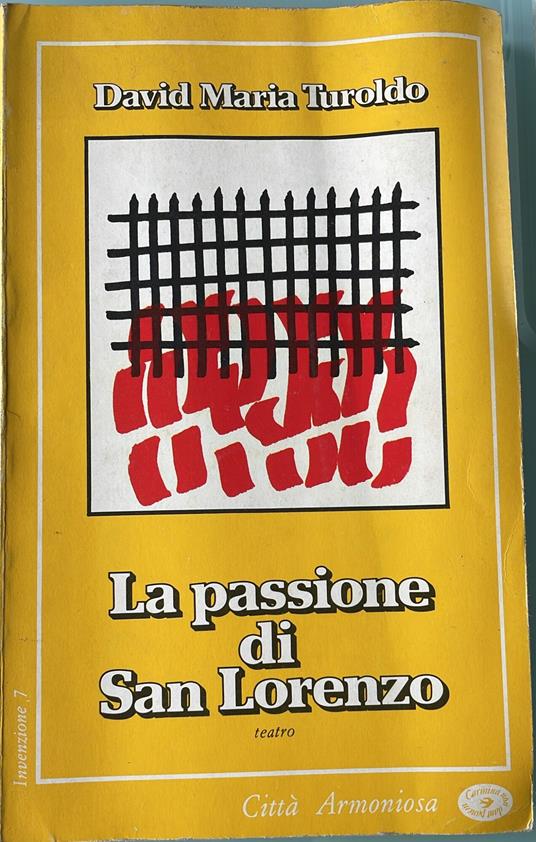 La passione di San Lorenzo - David Maria Turoldo - copertina