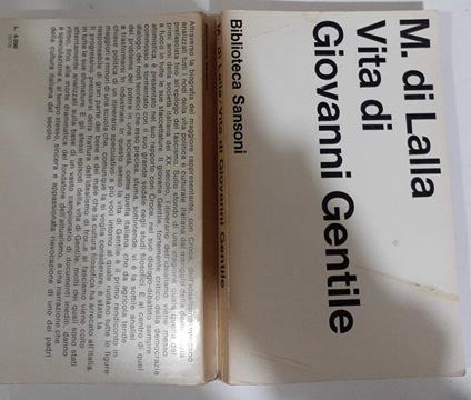 Vita di Giovanni Gentile - Manlio Di Lalla - copertina