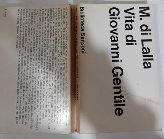 Vita di Giovanni Gentile - Manlio Di Lalla - copertina