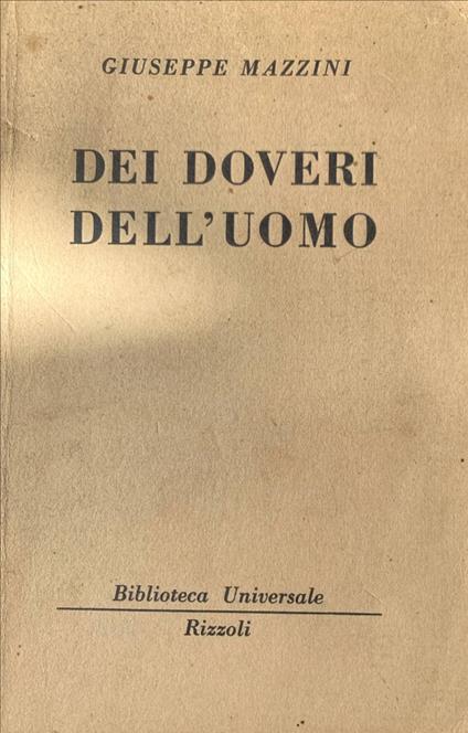 Dei doveri dell'uomo - Giuseppe Mazzini - copertina